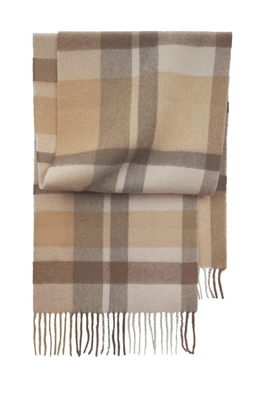 9091 100% Lambswool Scarf - Plaid Tartan Check Soft Warm Scarf, Gift